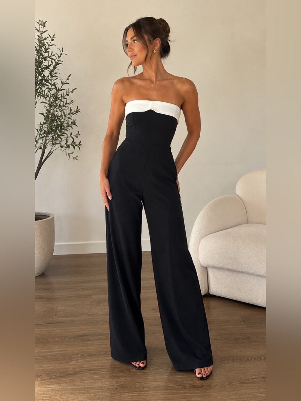 PrettyLittleThing Black High-Waist Wide Leg Trousers